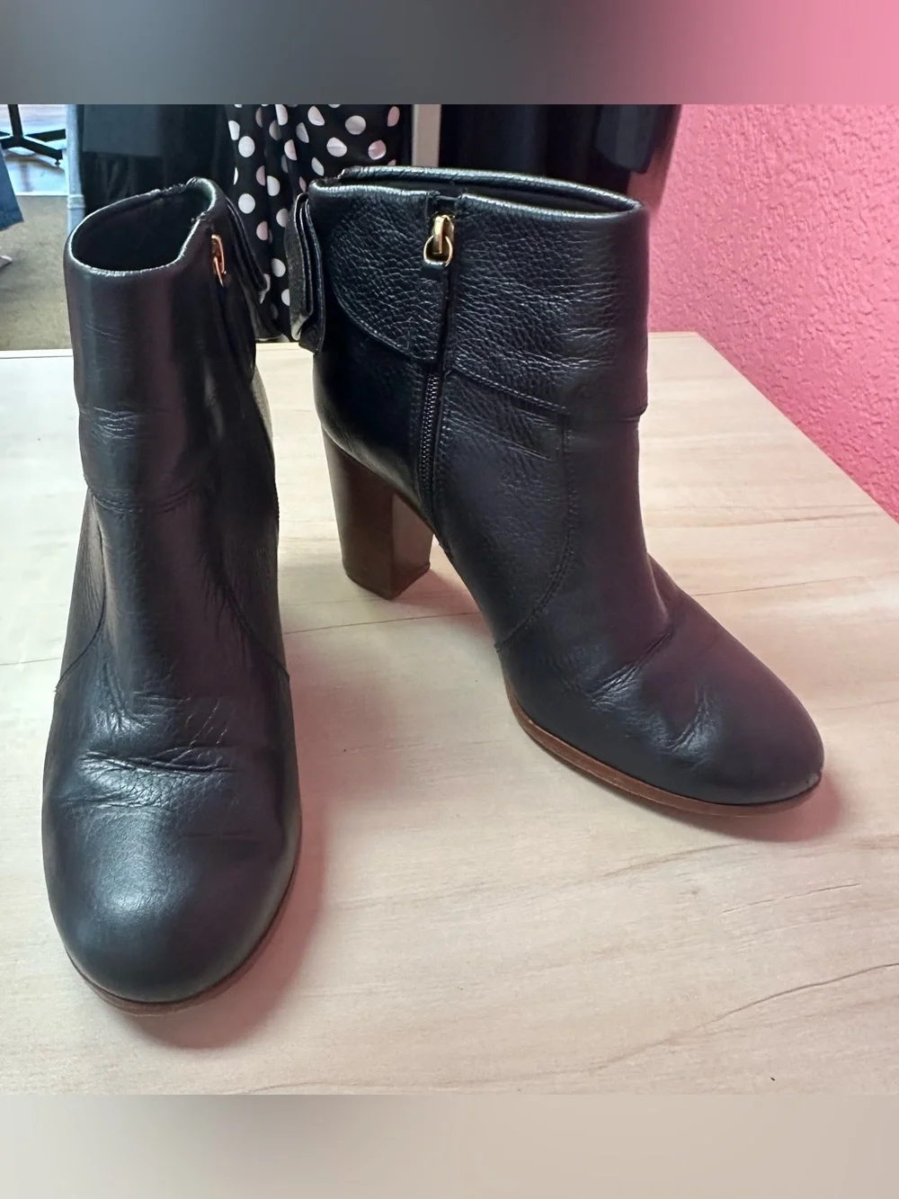 Kate Spade Black Leather Ankle Booties with Bows